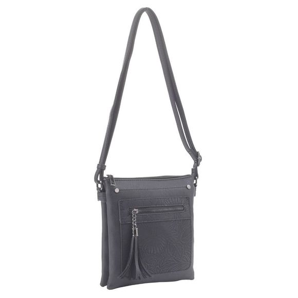 Black Sara Crossbody Purse - Pu Vegan Leather Trendy Shoulder Bag :] - Picture 1 of 1